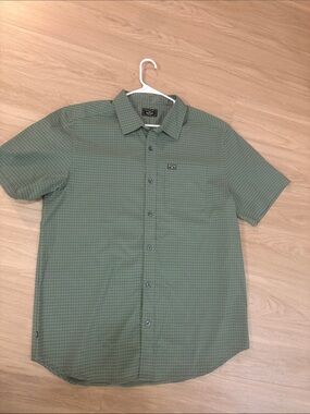 Kimes Ranch Short-Sleeve Green Check Button-Up Shirt
